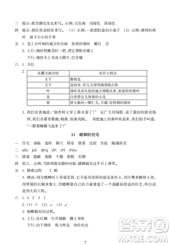 浙江教育出版社2023年秋預(yù)學(xué)與導(dǎo)學(xué)四年級(jí)上冊(cè)語(yǔ)文人教版答案