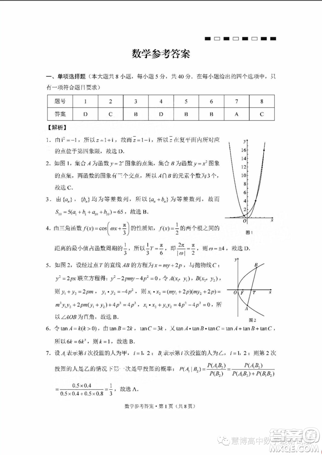 2024屆云師大附中高三上學(xué)期適應(yīng)性月考二數(shù)學(xué)試卷答案