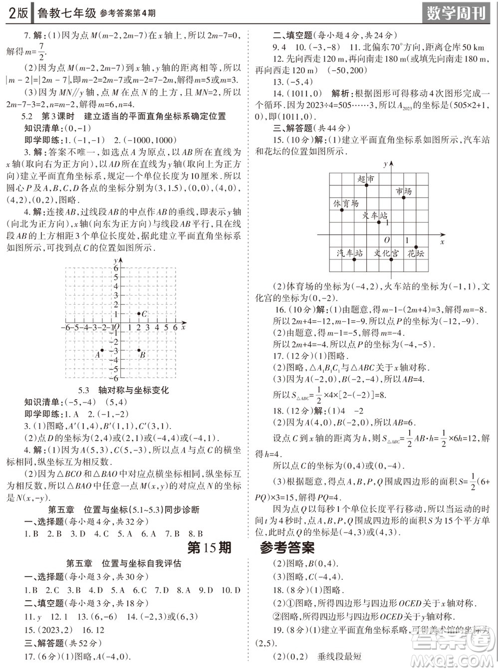 2023年秋學習方法報數(shù)學周刊七年級上冊魯教版第4期參考答案