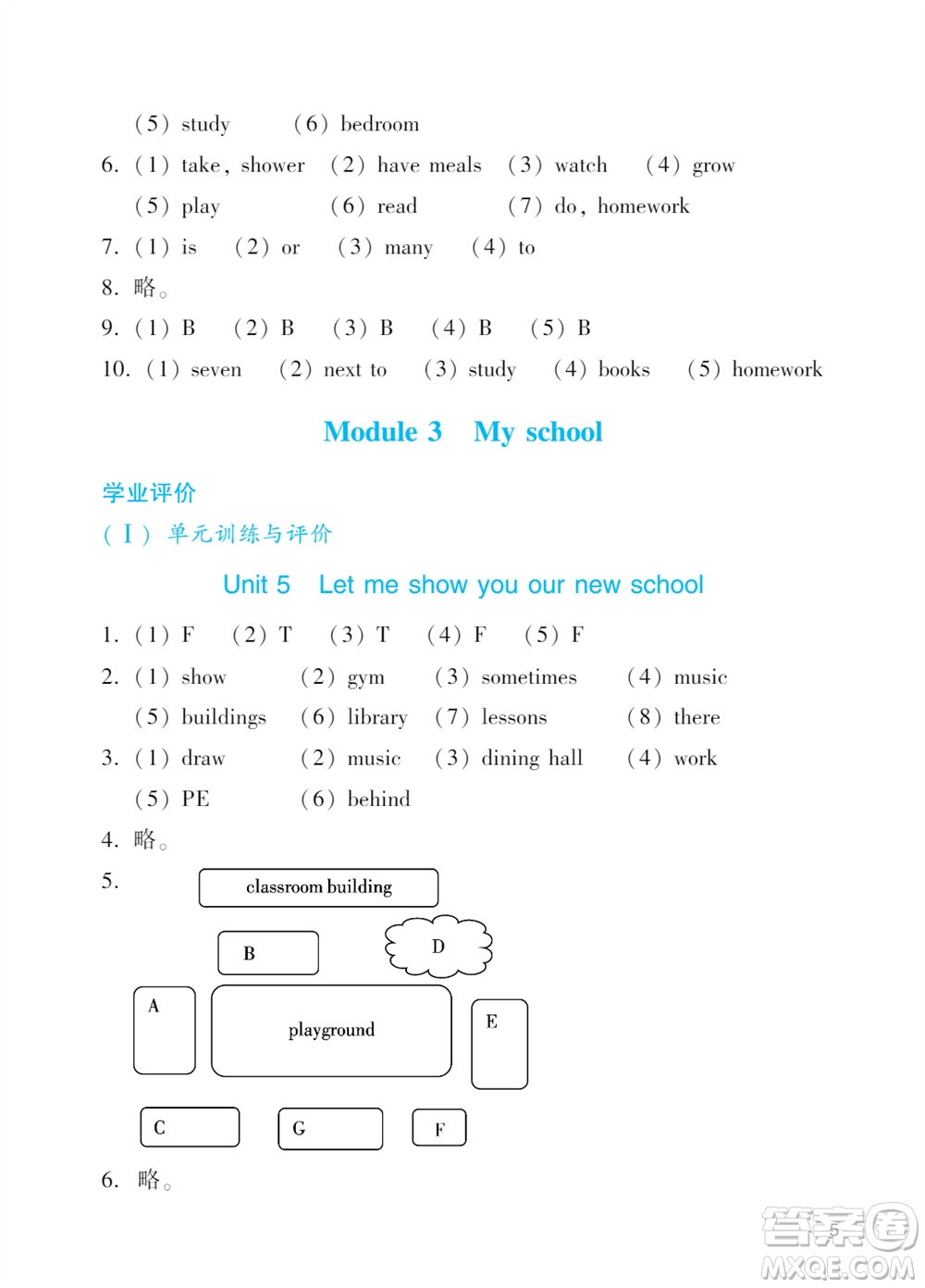 廣州出版社2023年秋陽光學業(yè)評價四年級英語上冊教科版參考答案