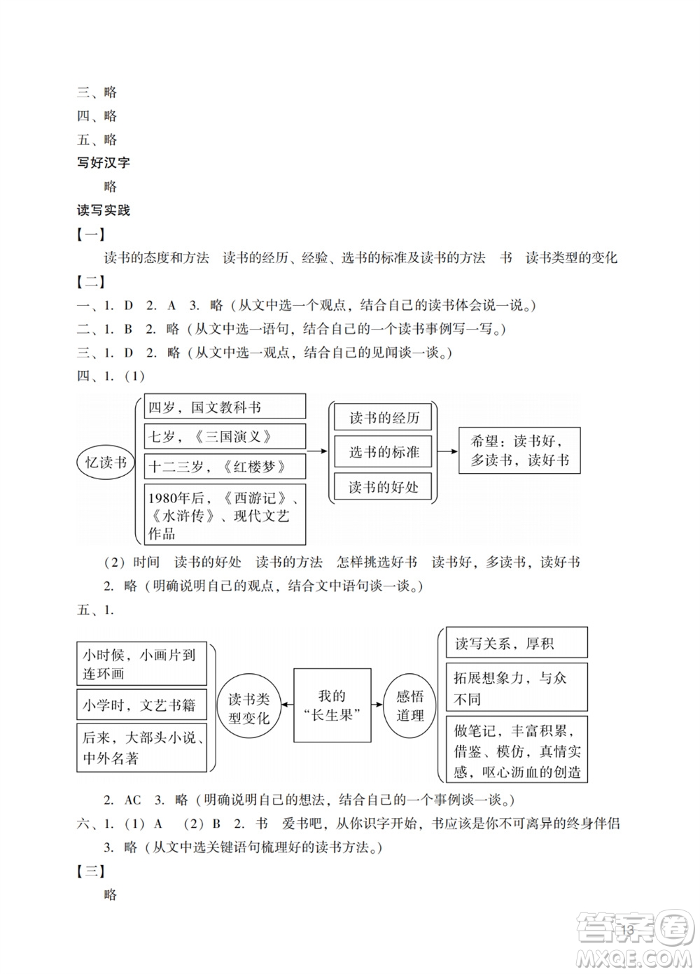 廣州出版社2023年秋陽光學(xué)業(yè)評價(jià)五年級語文上冊人教版參考答案