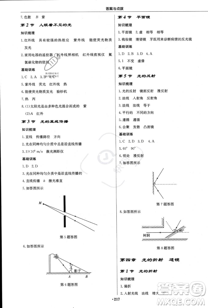 龍門書局2023年秋啟東中學(xué)作業(yè)本八年級物理上冊江蘇版答案