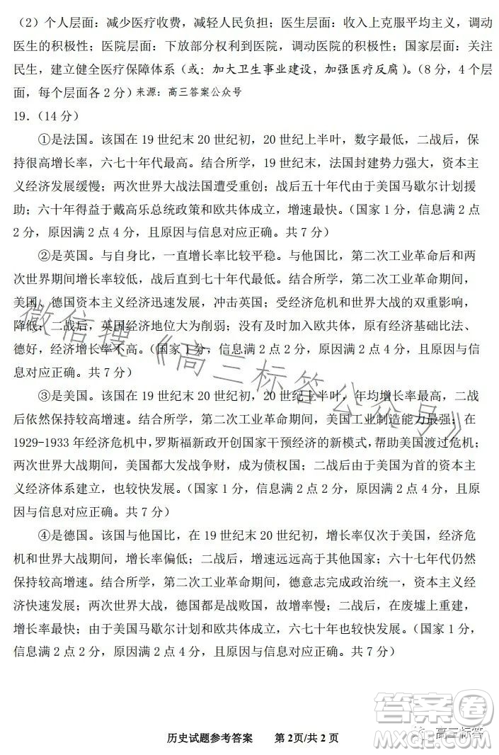 濟(jì)南2023-2024學(xué)年高中三年級摸底考試歷史試題答案