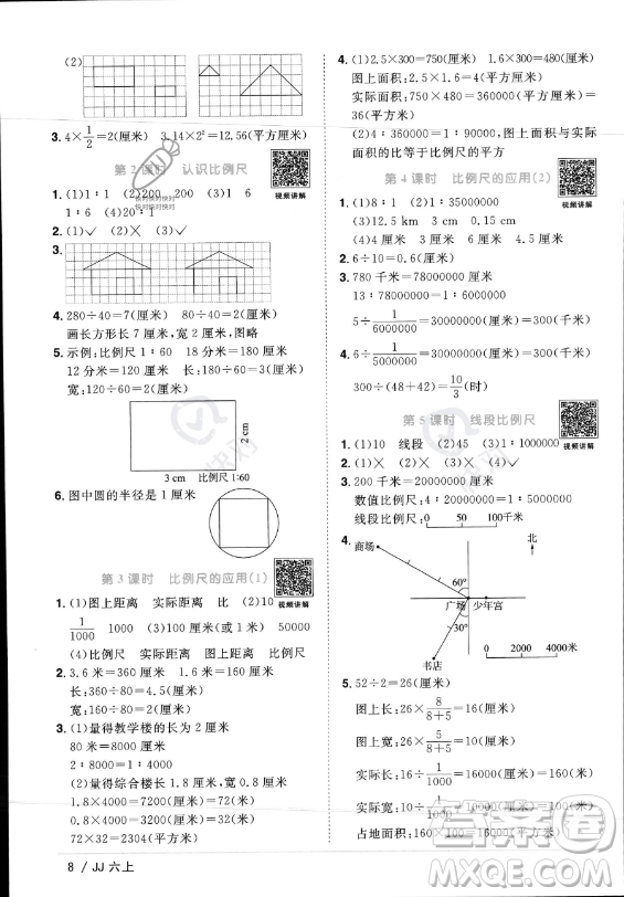 江西教育出版社2023年秋陽(yáng)光同學(xué)課時(shí)優(yōu)化作業(yè)六年級(jí)數(shù)學(xué)上冊(cè)冀教版答案