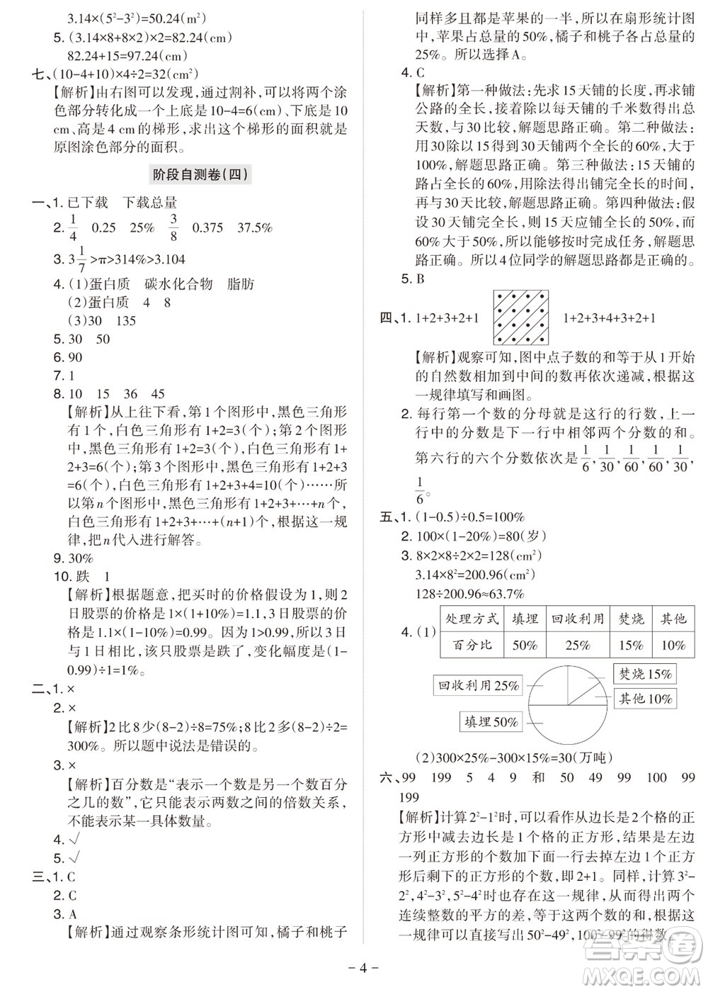 2023年秋學(xué)習(xí)方法報(bào)小學(xué)數(shù)學(xué)六年級(jí)上冊(cè)階段自測(cè)卷人教版參考答案