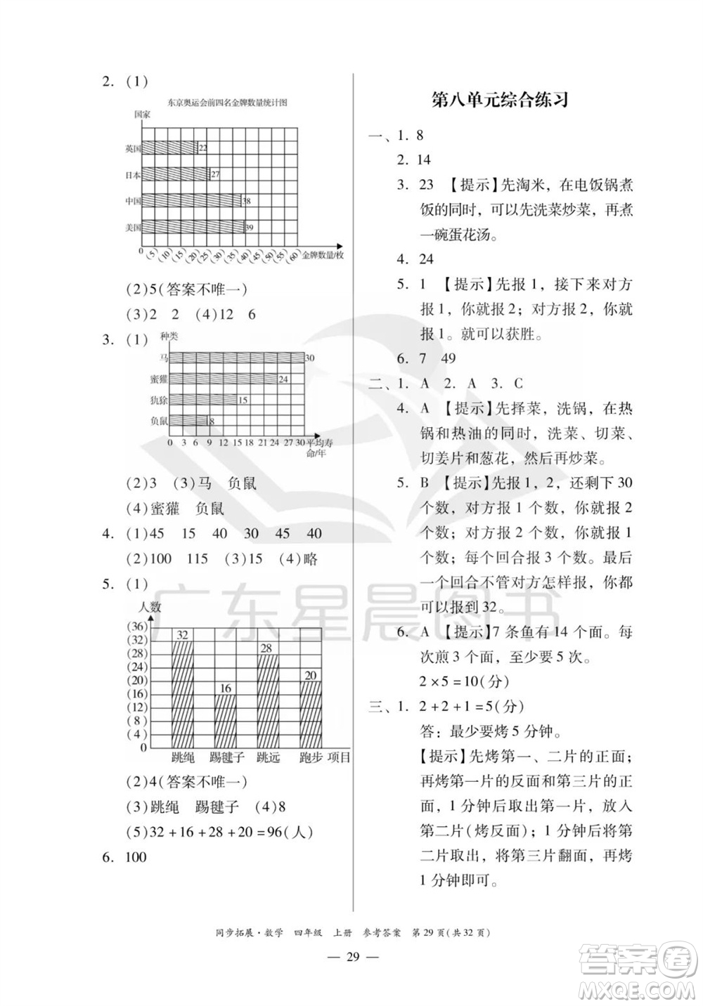 華南理工大學(xué)出版社2023年秋同步拓展四年級(jí)數(shù)學(xué)上冊(cè)人教版參考答案