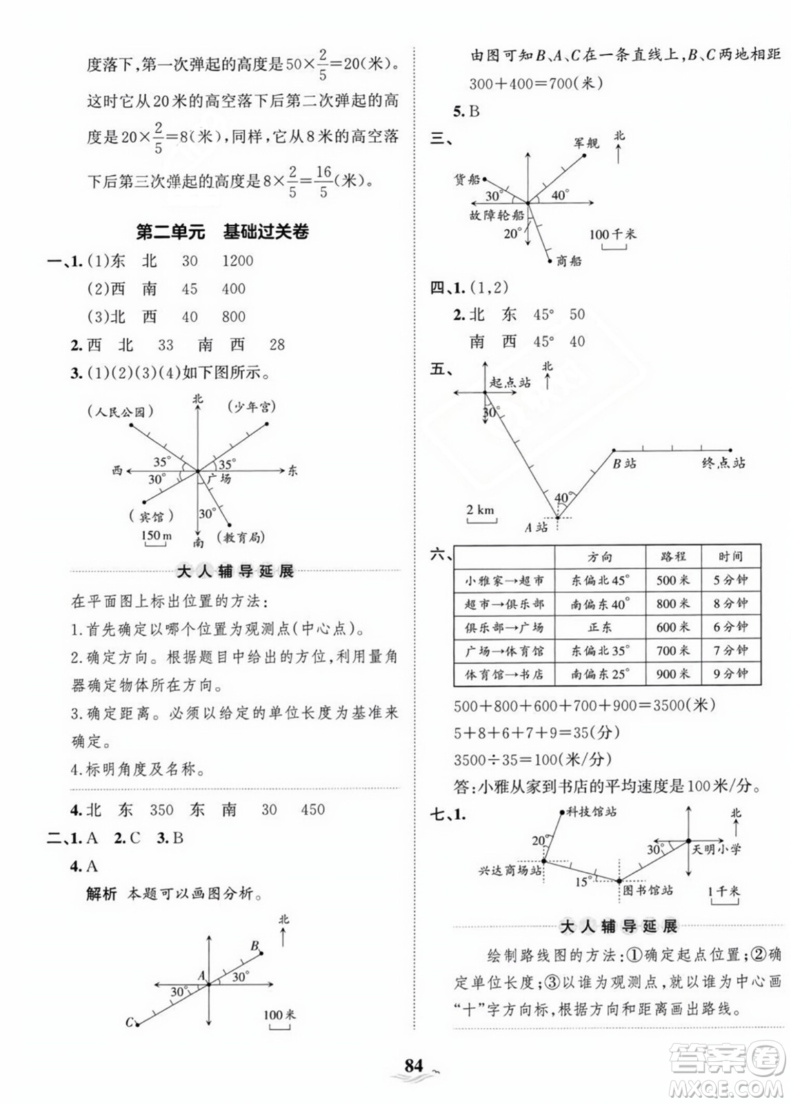 江西人民出版社2023年秋王朝霞培優(yōu)100分六年級數(shù)學(xué)上冊人教版答案