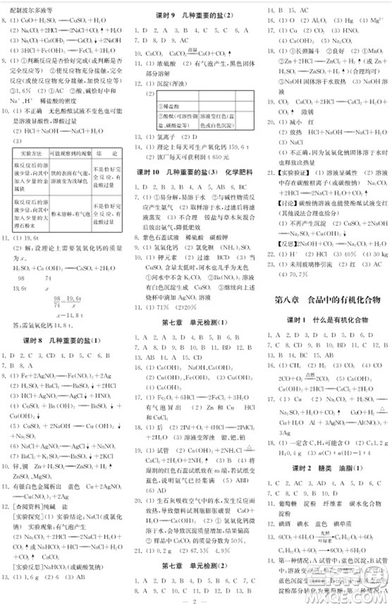 2023年秋時代學習報自主學習與探究九年級化學上冊第4期參考答案