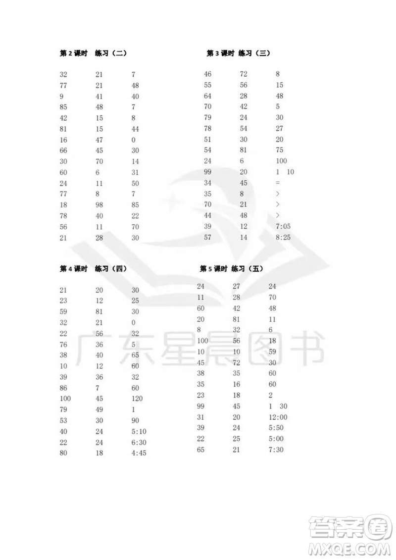 吉林出版集團(tuán)股份有限公司2023年秋小學(xué)數(shù)學(xué)口算速算心算二年級(jí)上冊(cè)人教版參考答案