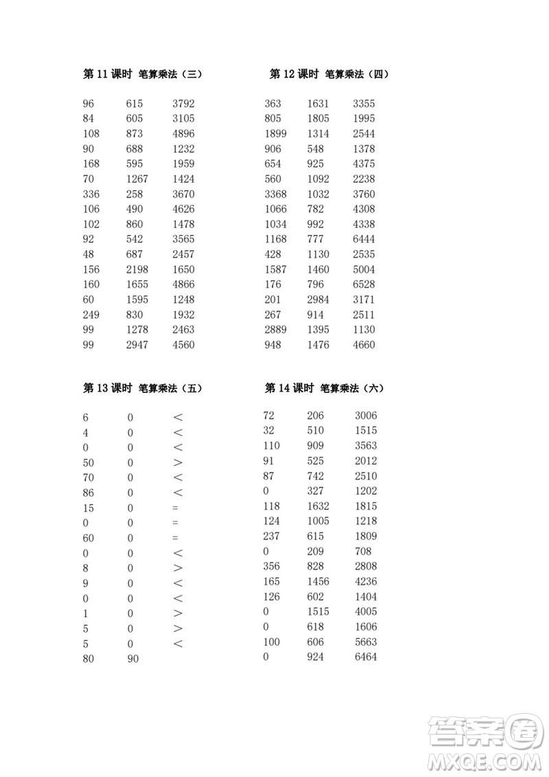 吉林出版集團(tuán)股份有限公司2023年秋小學(xué)數(shù)學(xué)口算速算心算三年級上冊人教版參考答案