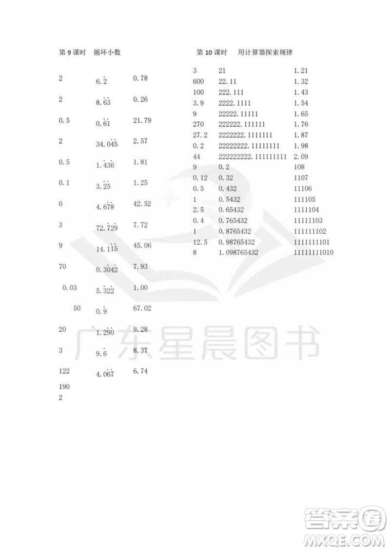 吉林出版集團(tuán)股份有限公司2023年秋小學(xué)數(shù)學(xué)口算速算心算五年級(jí)上冊(cè)人教版參考答案