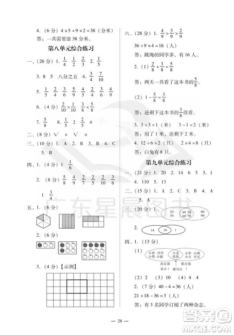 廣州出版社2023年秋小學(xué)數(shù)學(xué)目標(biāo)實(shí)施手冊(cè)三年級(jí)上冊(cè)人教版廣州專版參考答案