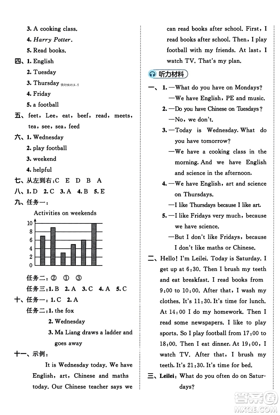 首都師范大學(xué)出版社2023年秋53全優(yōu)卷五年級英語上冊人教PEP版答案