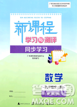 廣西教育出版社2023年秋新課程學(xué)習(xí)與測評同步學(xué)習(xí)九年級數(shù)學(xué)全一冊湘教版答案