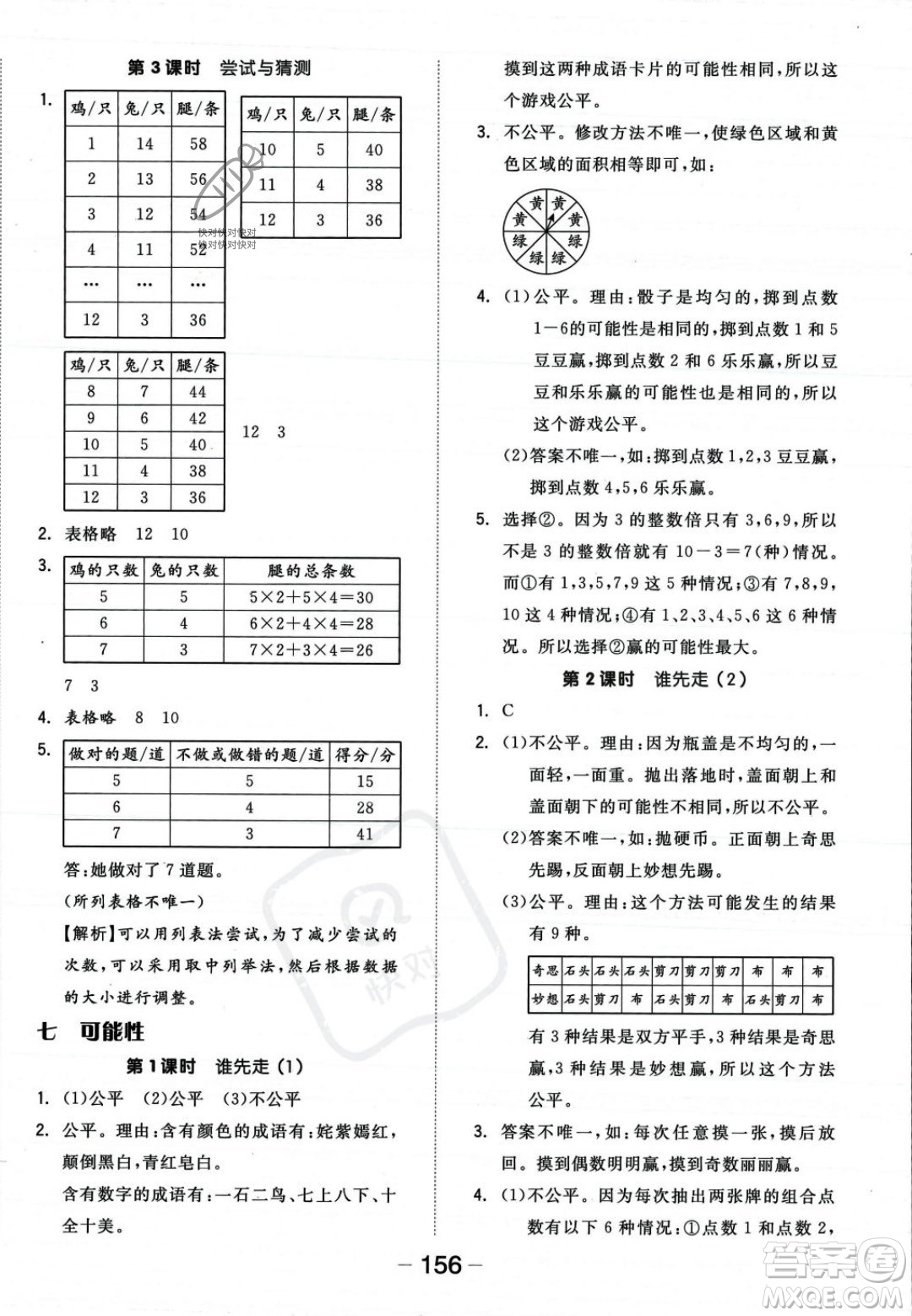 開(kāi)明出版社2023年秋全品學(xué)練考五年級(jí)數(shù)學(xué)上冊(cè)北師大版答案