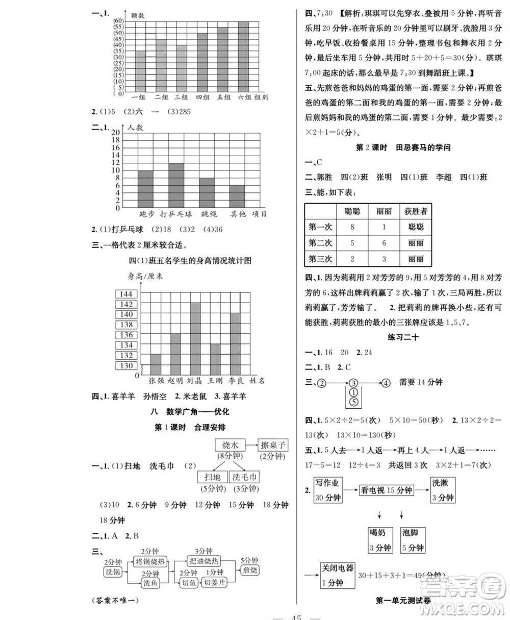 團結(jié)出版社2023年秋課堂制勝課時作業(yè)四年級數(shù)學上冊人教版參考答案