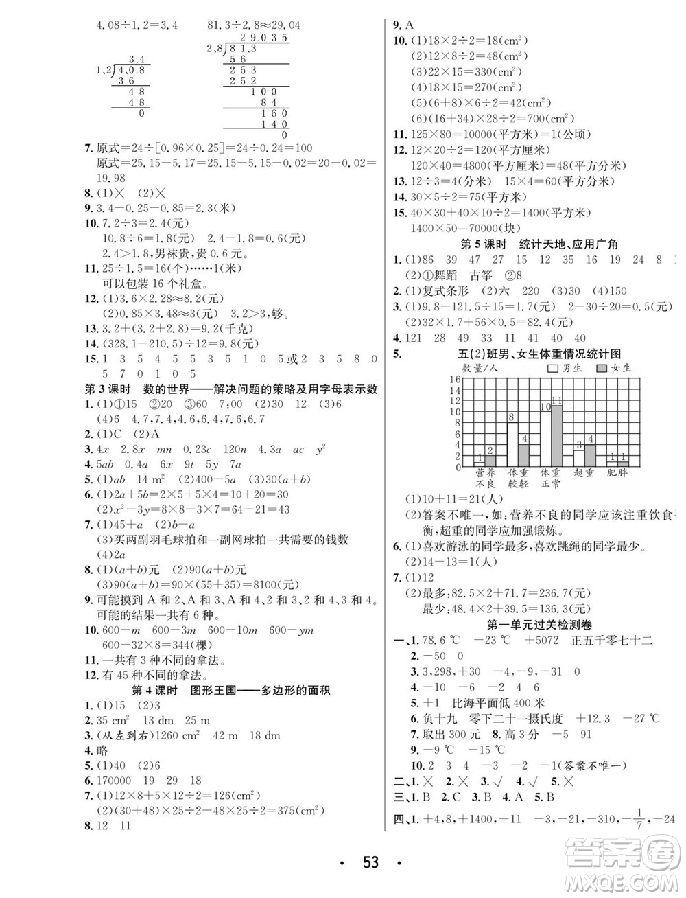 合肥工業(yè)大學(xué)出版社2023年秋七天學(xué)練考五年級數(shù)學(xué)上冊蘇教版參考答案