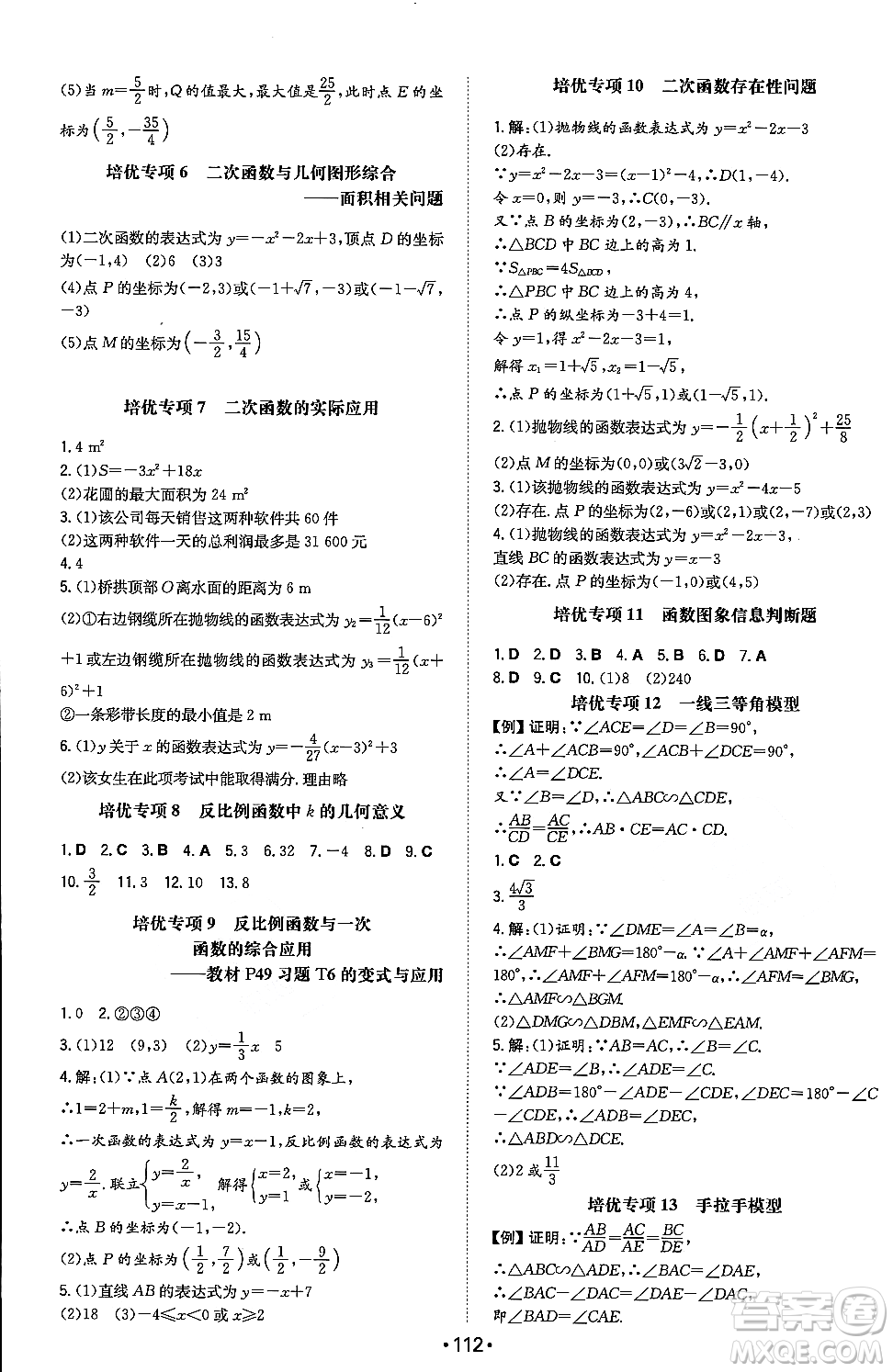 湖南教育出版社2023年秋一本同步訓(xùn)練九年級(jí)數(shù)學(xué)上冊(cè)滬科版安徽專版答案