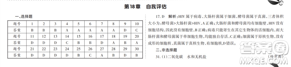 學(xué)習(xí)方法報(bào)2023-2024學(xué)年九年級(jí)生物北師大初中會(huì)考①-⑥期小報(bào)參考答案