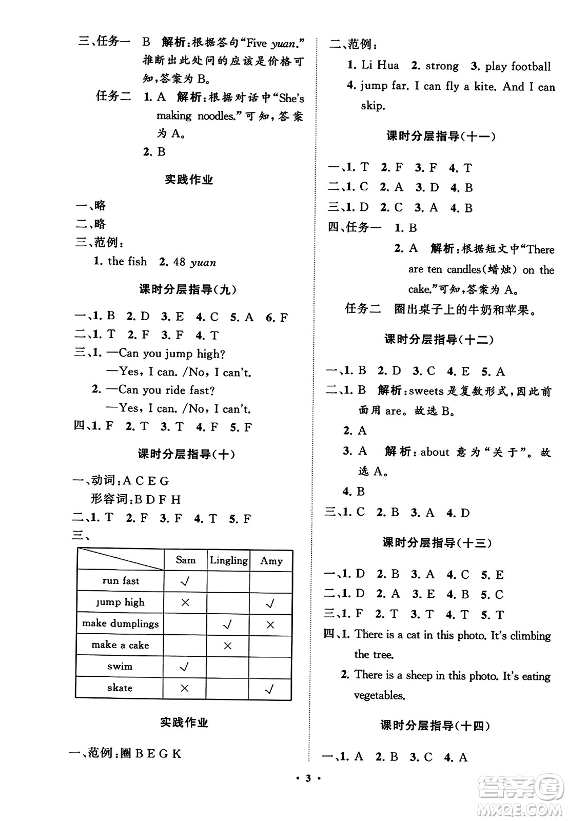 山東教育出版社2023年秋小學(xué)同步練習(xí)冊(cè)分層指導(dǎo)四年級(jí)英語(yǔ)上冊(cè)外研版答案