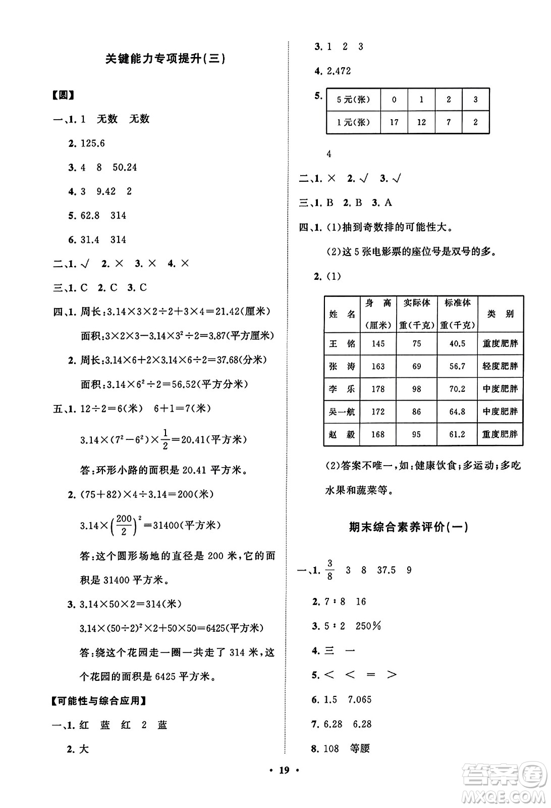 山東教育出版社2023年秋小學(xué)同步練習(xí)冊分層指導(dǎo)六年級(jí)數(shù)學(xué)上冊通用版答案