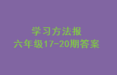 2023年秋學(xué)習(xí)方法報(bào)小學(xué)數(shù)學(xué)六年級(jí)上冊(cè)第17-20期人教版參考答案