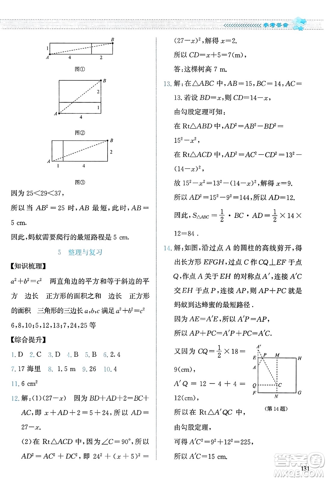 北京師范大學(xué)出版社2023年秋課堂精練八年級數(shù)學(xué)上冊北師大版答案