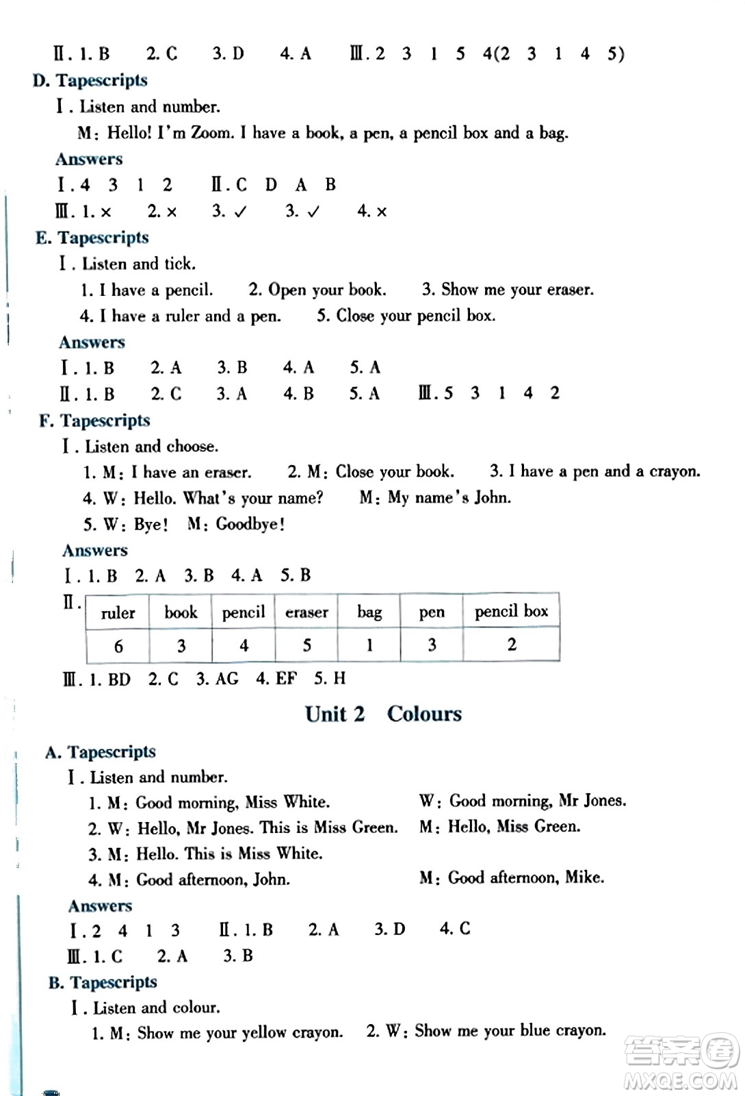 浙江教育出版社2023年秋學(xué)能評(píng)價(jià)三年級(jí)英語(yǔ)上冊(cè)通用版答案