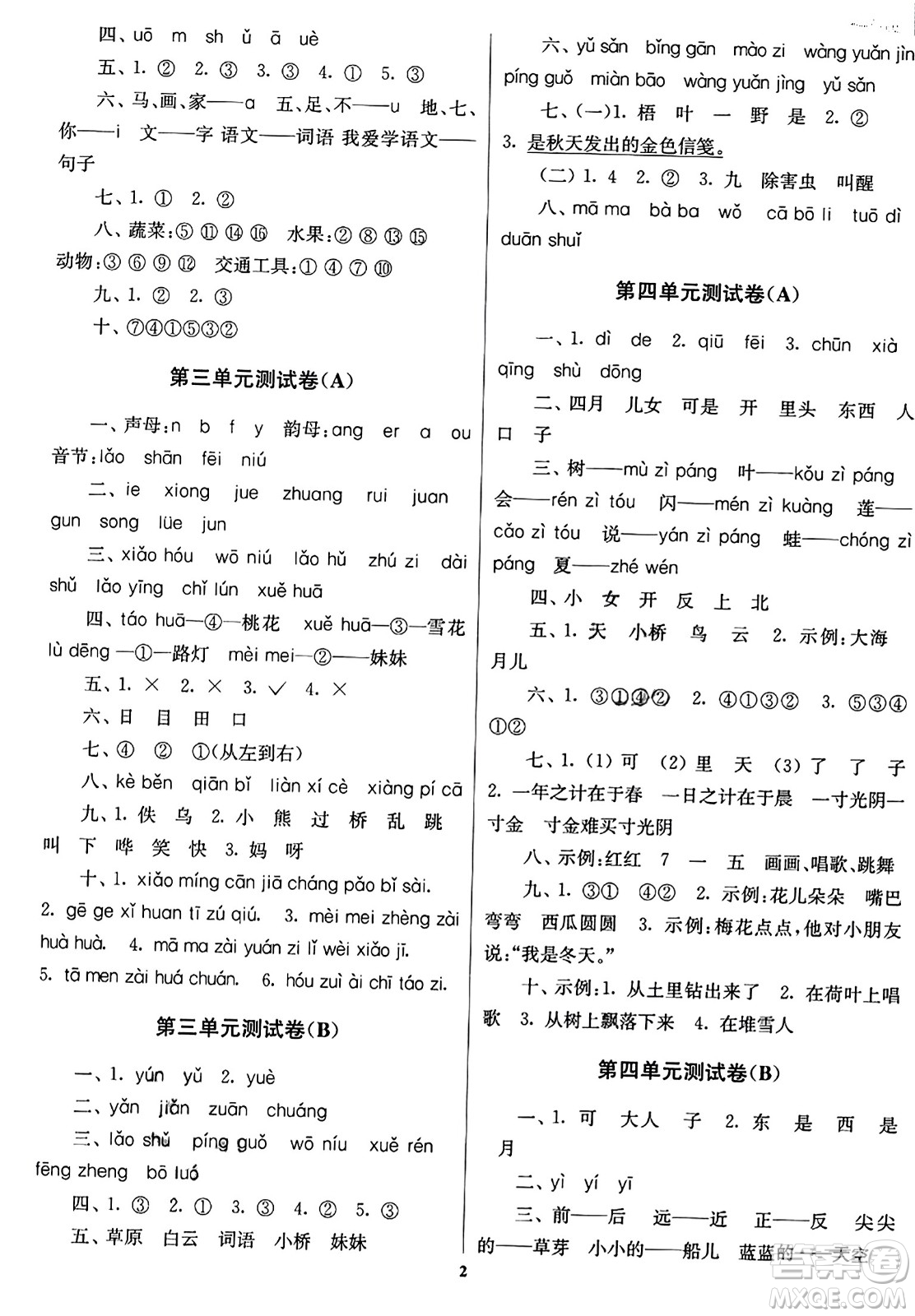 ?東南大學(xué)出版社2023年秋江蘇密卷一年級(jí)語(yǔ)文上冊(cè)全國(guó)版答案