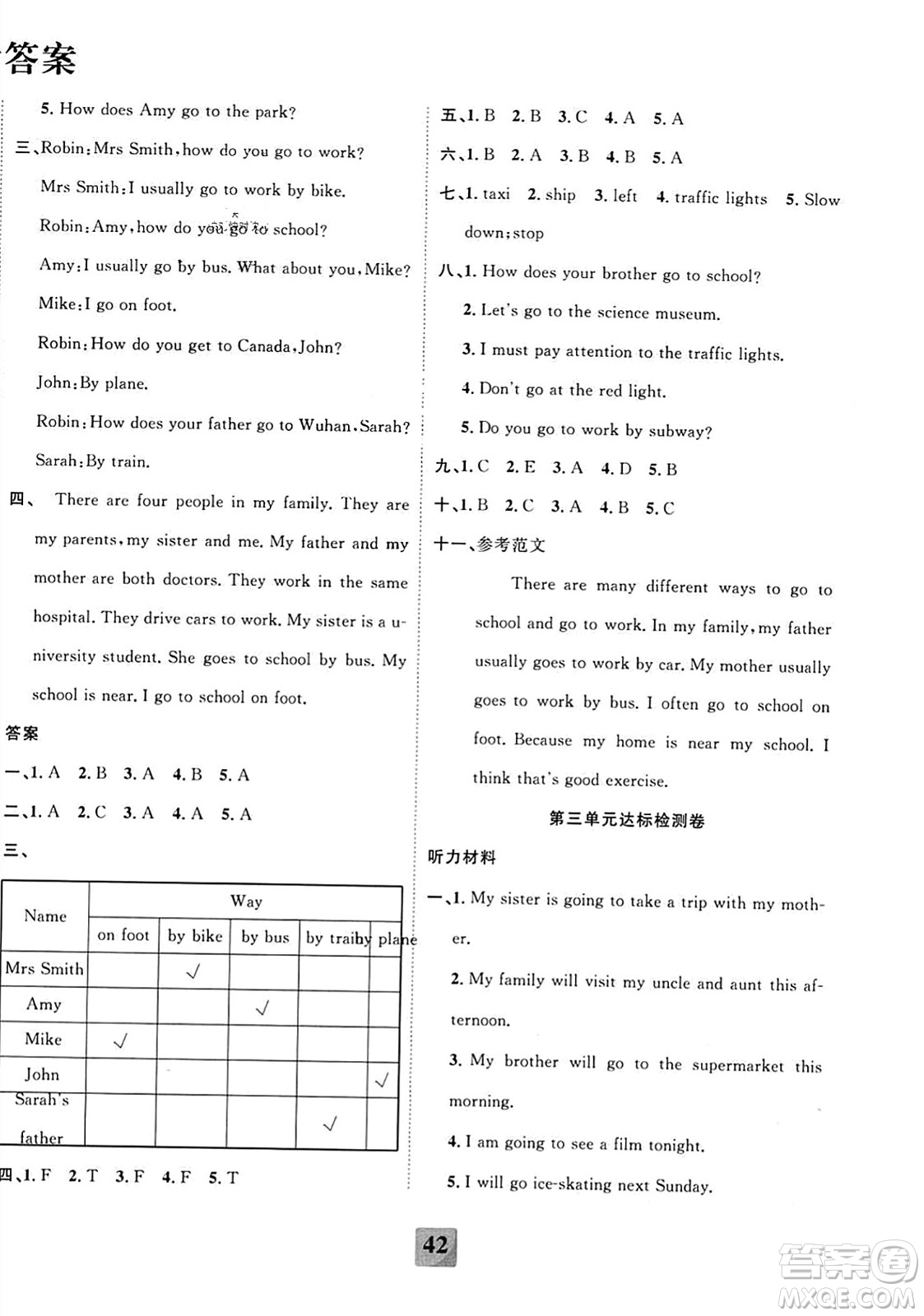 新疆文化出版社2023年秋聚焦課堂課課練六年級(jí)英語(yǔ)上冊(cè)人教PEP版答案