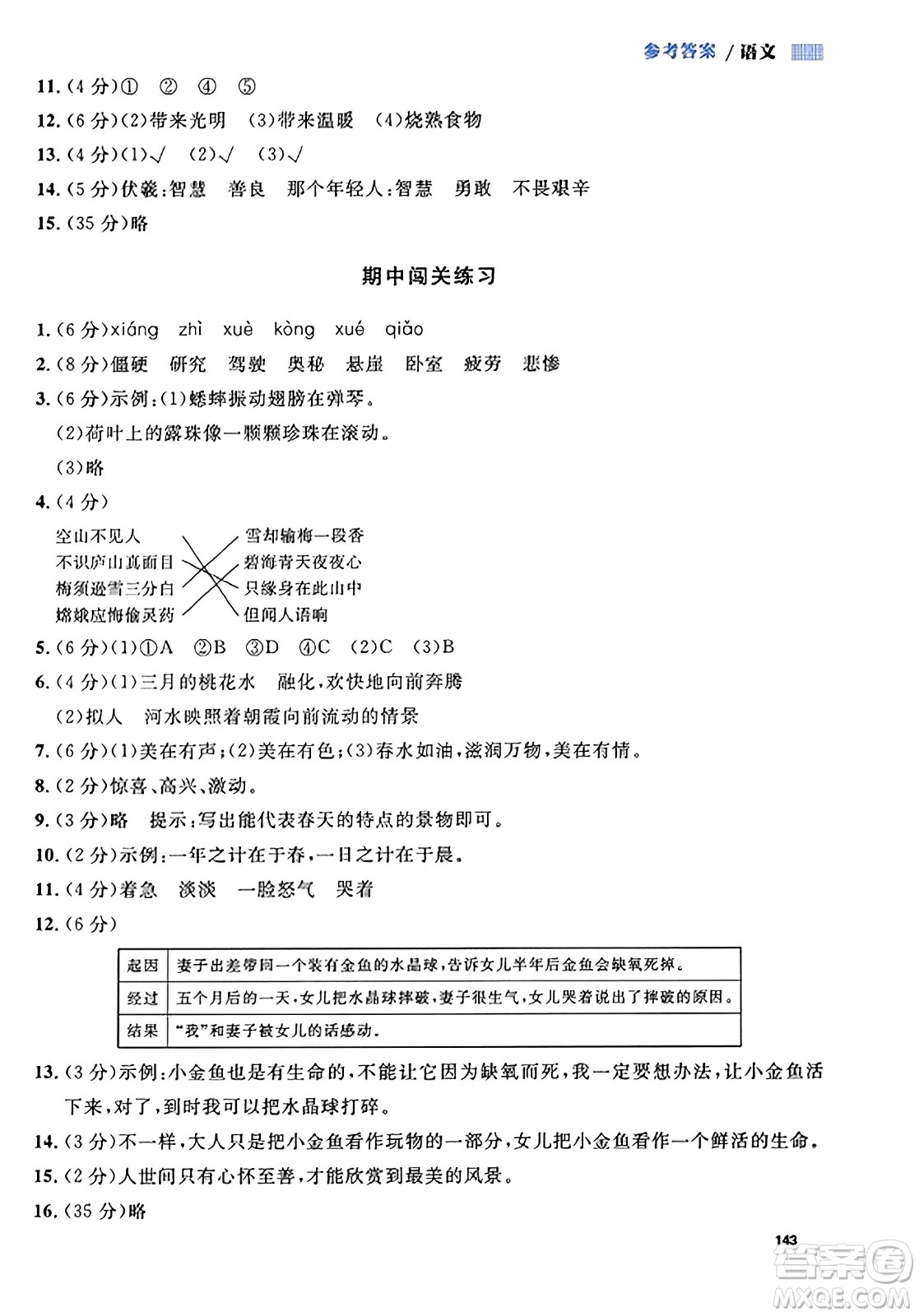 天津人民出版社2023年秋上海作業(yè)四年級語文上冊上海專版答案