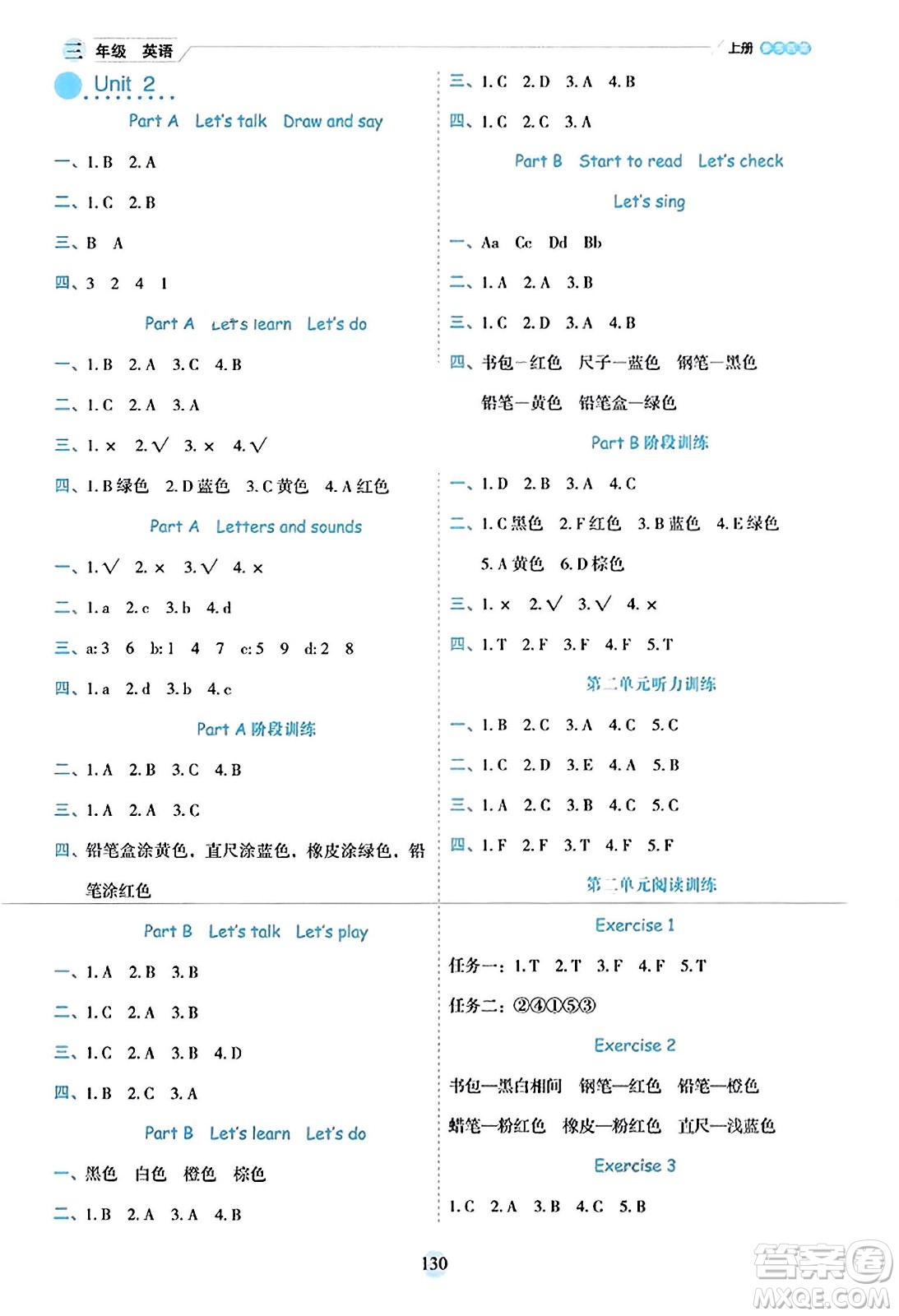 延邊人民出版社2023年秋優(yōu)秀生作業(yè)本三年級英語上冊人教PEP版答案