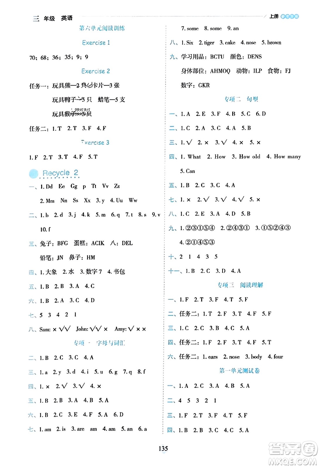 延邊人民出版社2023年秋優(yōu)秀生作業(yè)本三年級英語上冊人教PEP版答案