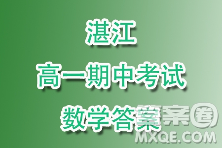 廣東湛江2023-2024學(xué)年高一上學(xué)期11月期中考試數(shù)學(xué)試題答案