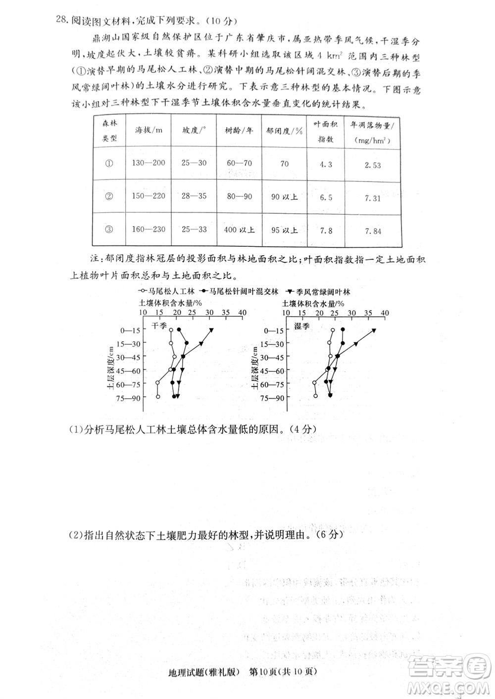 炎德英才大聯(lián)考雅禮中學(xué)2024屆高三11月月考試卷三地理答案