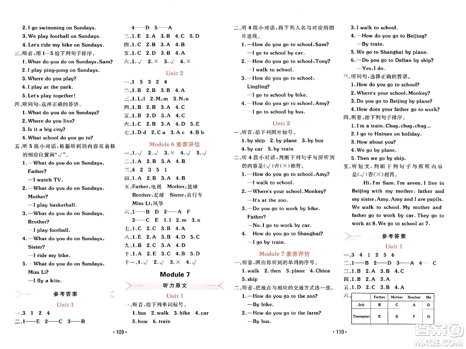 新疆青少年出版社2023年秋同行課課100分過關(guān)作業(yè)二年級(jí)英語上冊(cè)外研版答案