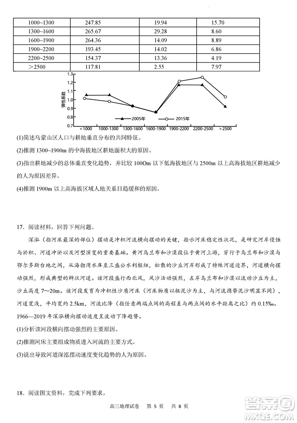 重慶市縉云教育聯(lián)盟2023-2024學(xué)年高三上學(xué)期11月質(zhì)量檢測地理答案