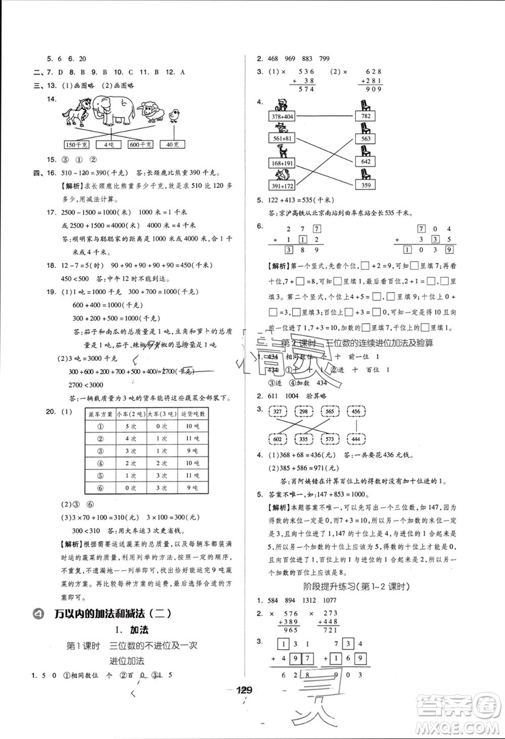 山東科學(xué)技術(shù)出版社2023年秋新思維伴你學(xué)達標(biāo)測試卷三年級數(shù)學(xué)上冊人教版參考答案