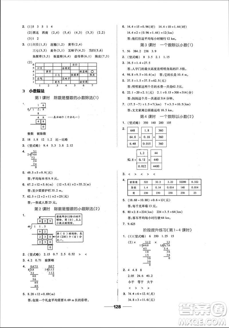 山東科學(xué)技術(shù)出版社2023年秋新思維伴你學(xué)達(dá)標(biāo)測(cè)試卷五年級(jí)數(shù)學(xué)上冊(cè)人教版參考答案