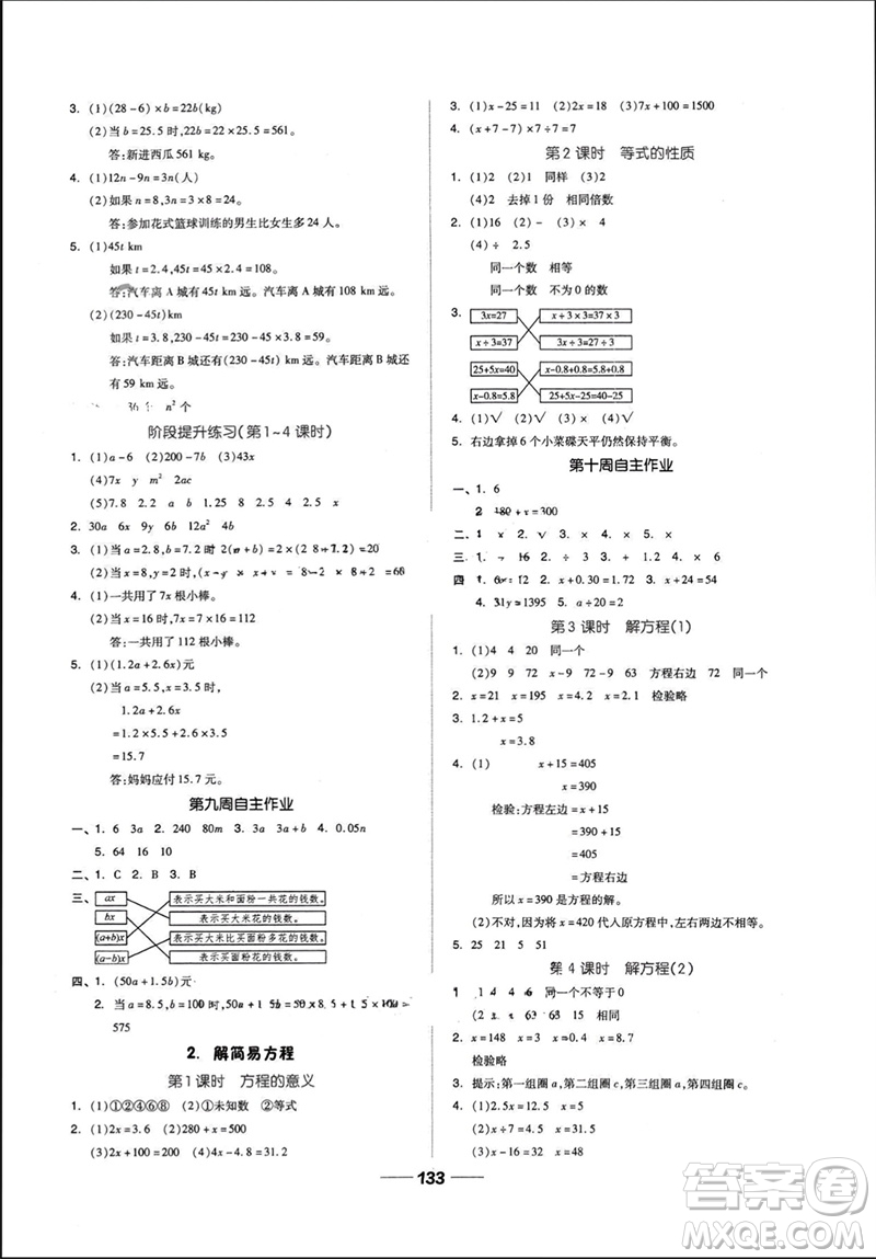 山東科學(xué)技術(shù)出版社2023年秋新思維伴你學(xué)達(dá)標(biāo)測(cè)試卷五年級(jí)數(shù)學(xué)上冊(cè)人教版參考答案