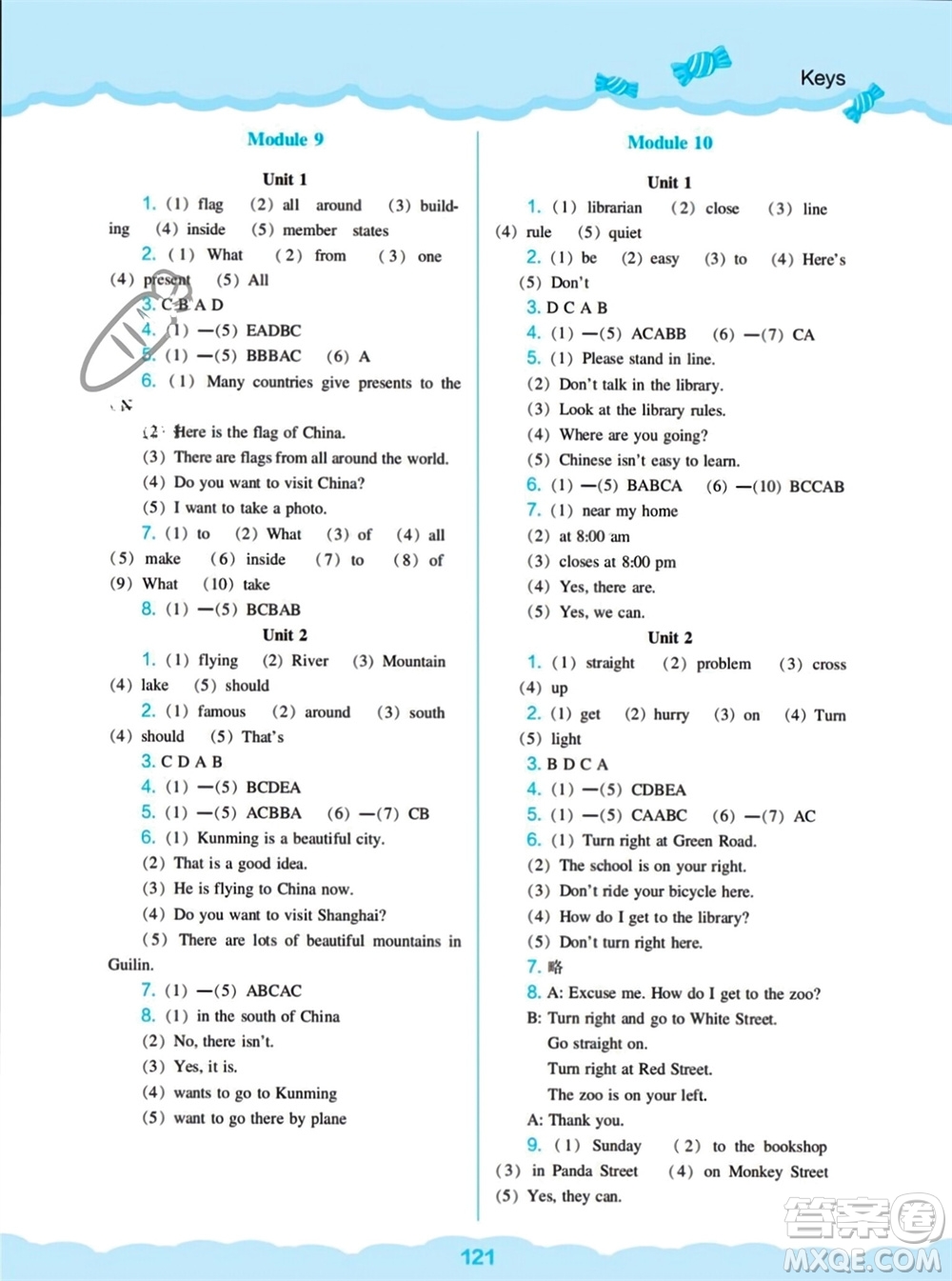 遼海出版社2023年秋新課程能力培養(yǎng)六年級(jí)英語(yǔ)上冊(cè)三起點(diǎn)外研版參考答案