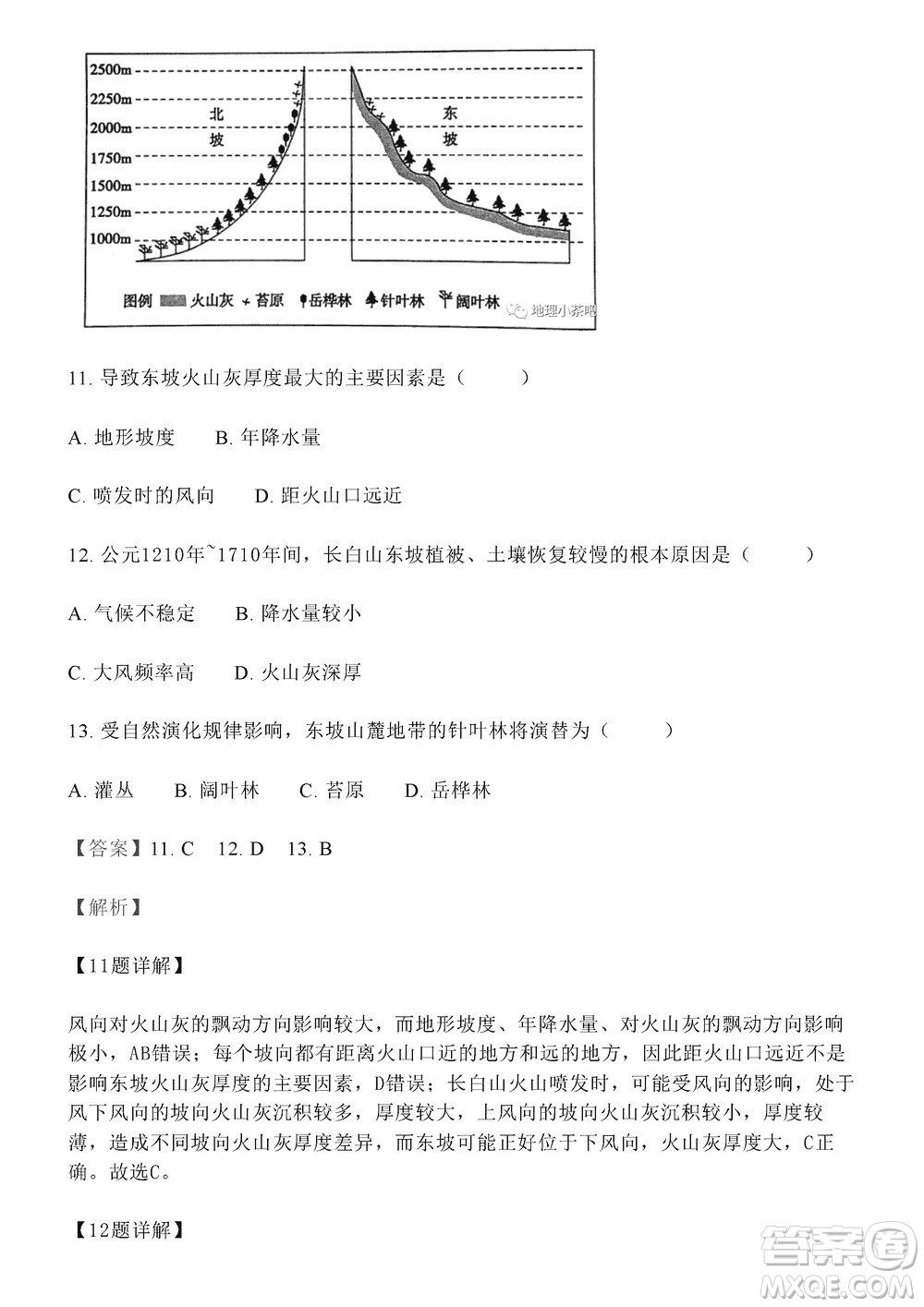 淄博市2023-2024學年高三上學期11月期中檢測地理參考答案