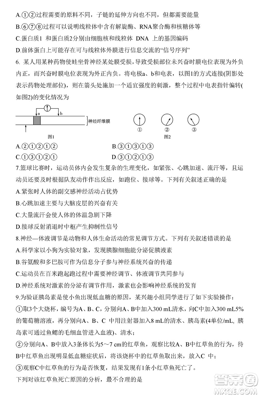 湖南天一大聯(lián)考2024屆高三上學(xué)期11月第三次生物參考答案