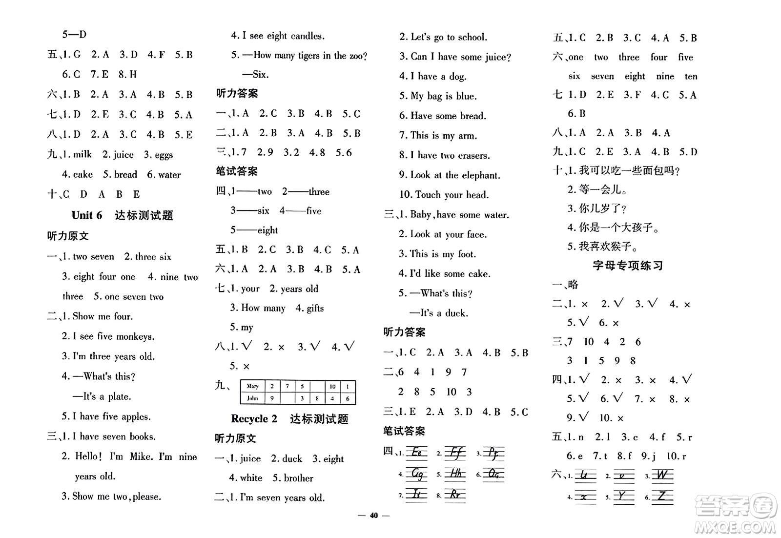 濟南出版社2023年秋黃岡360度定制密卷三年級英語上冊人教PEP版答案