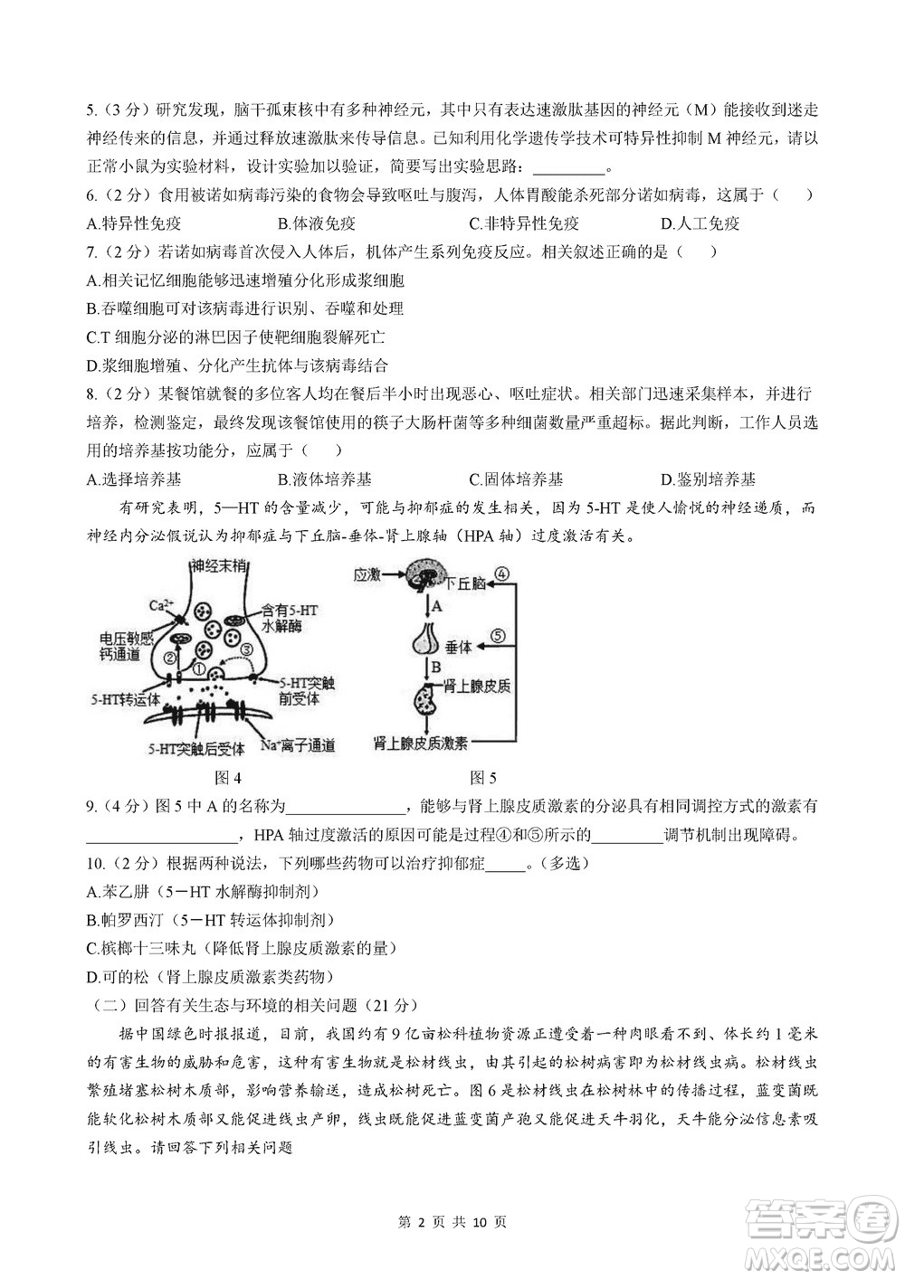 2024屆上海華二附中高三上學(xué)期11月期中考試生物參考答案