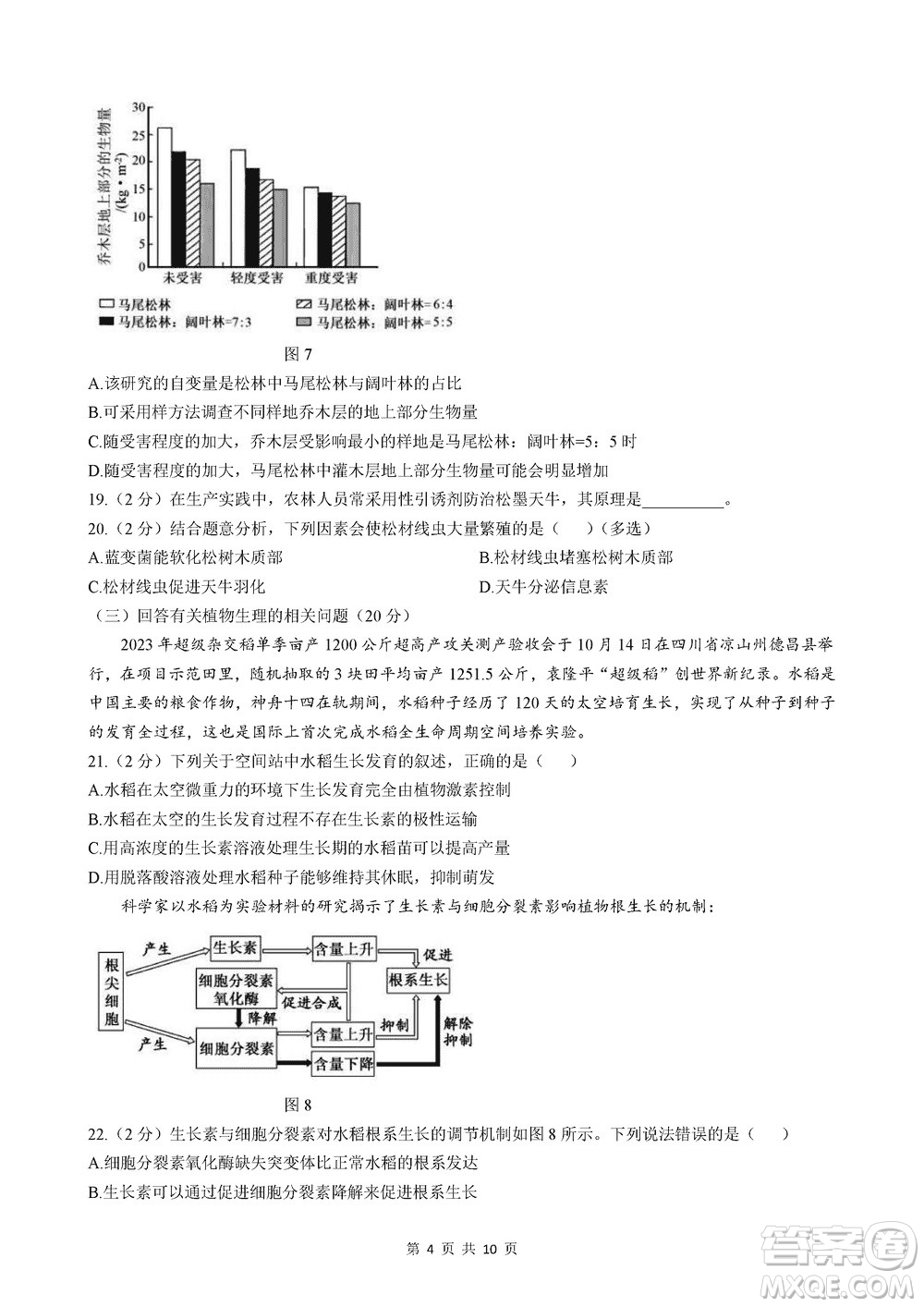 2024屆上海華二附中高三上學(xué)期11月期中考試生物參考答案