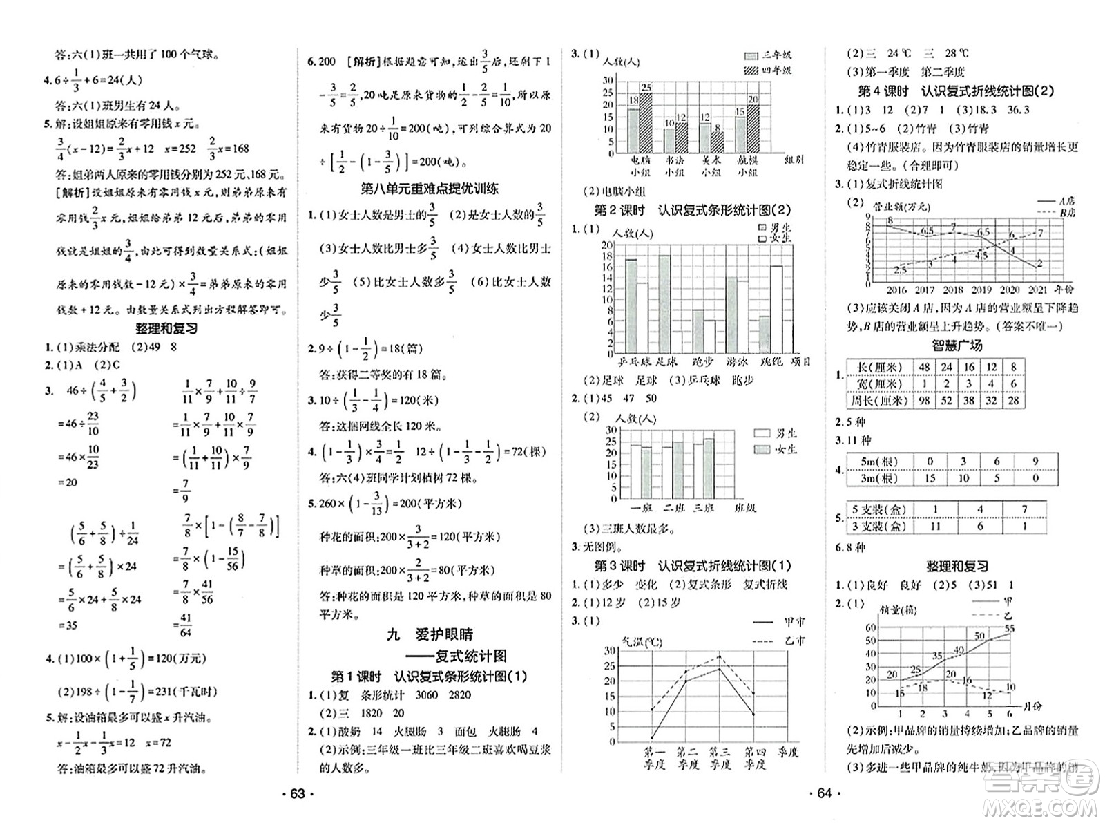 新疆青少年出版社2023年秋同行課課100分過關(guān)作業(yè)五年級數(shù)學(xué)上冊青島版答案