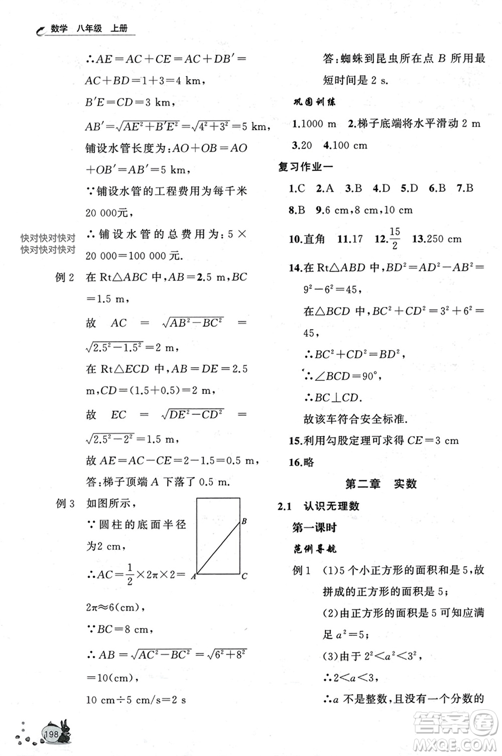 山東友誼出版社2023年秋伴你學(xué)新課程助學(xué)叢書八年級數(shù)學(xué)上冊通用版參考答案