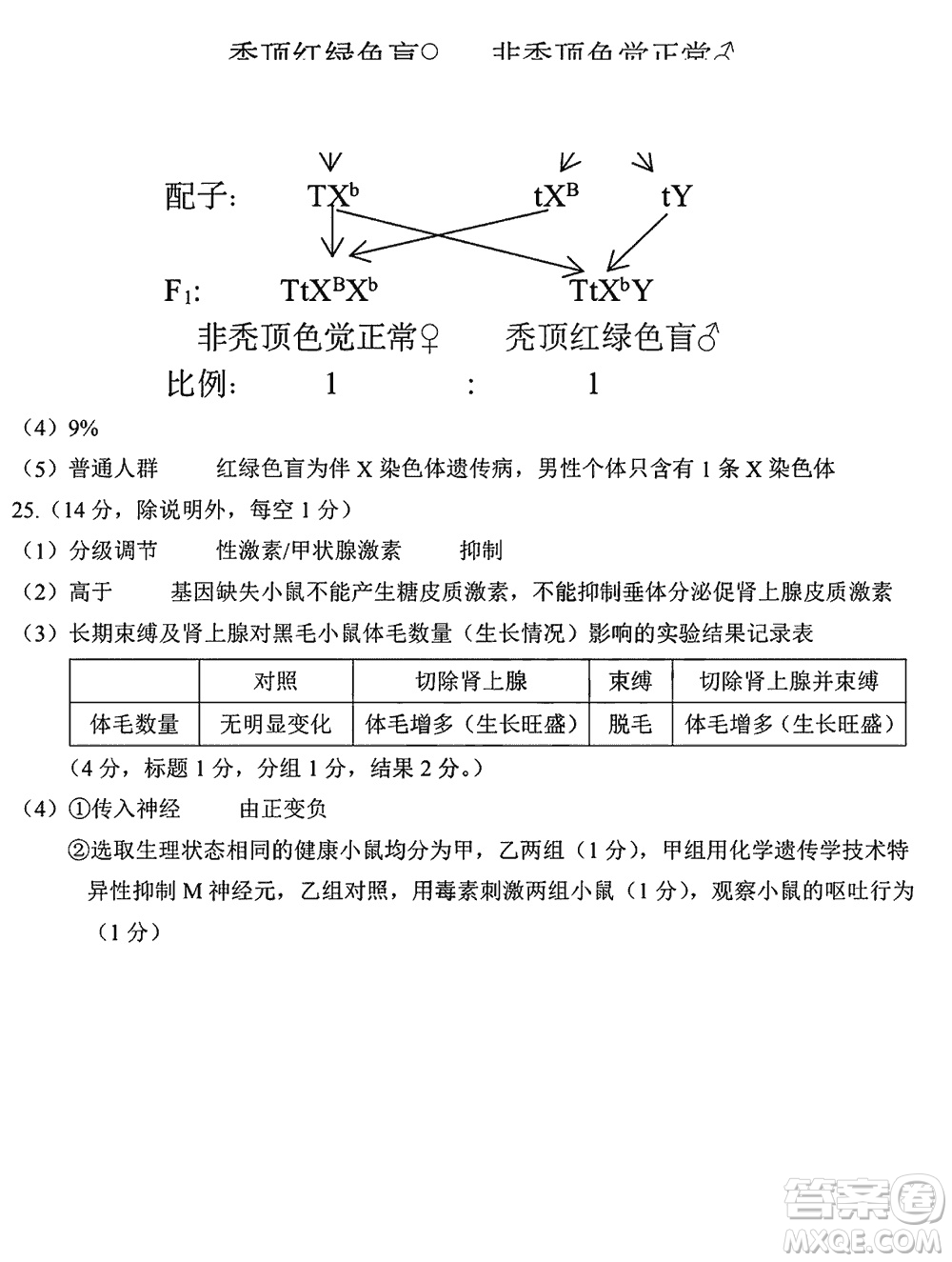 金麗衢十二校2024屆高三上學(xué)期12月第一次聯(lián)考生物參考答案