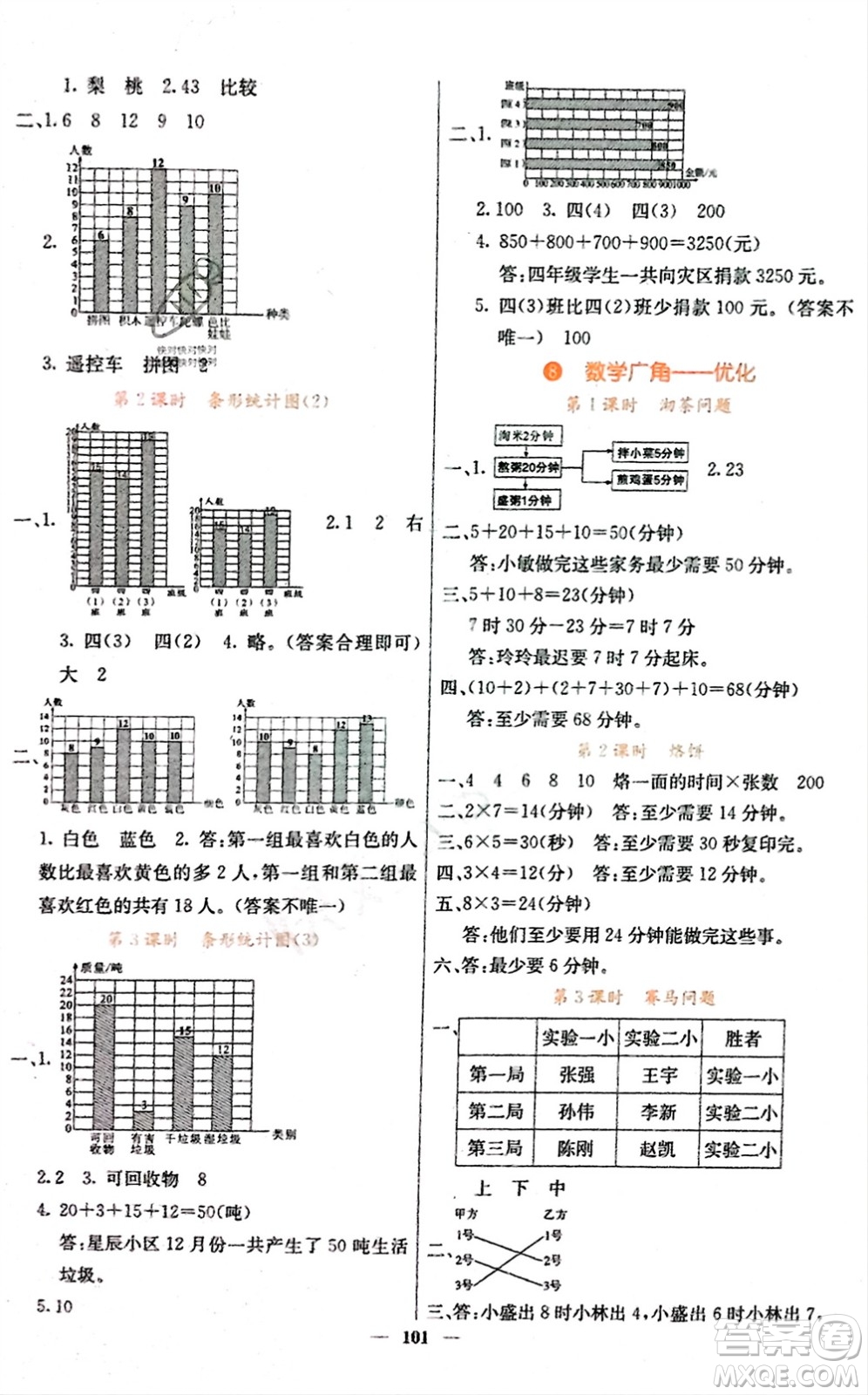 四川大學(xué)出版社2023年秋課堂點(diǎn)睛四年級(jí)數(shù)學(xué)上冊(cè)人教版湖南專(zhuān)版參考答案